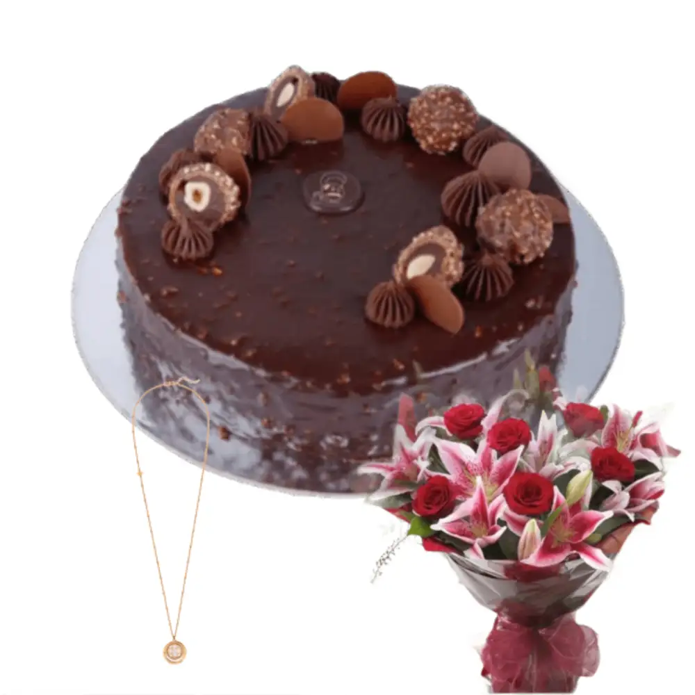 birthday gifts necklace with cake and flowers 13