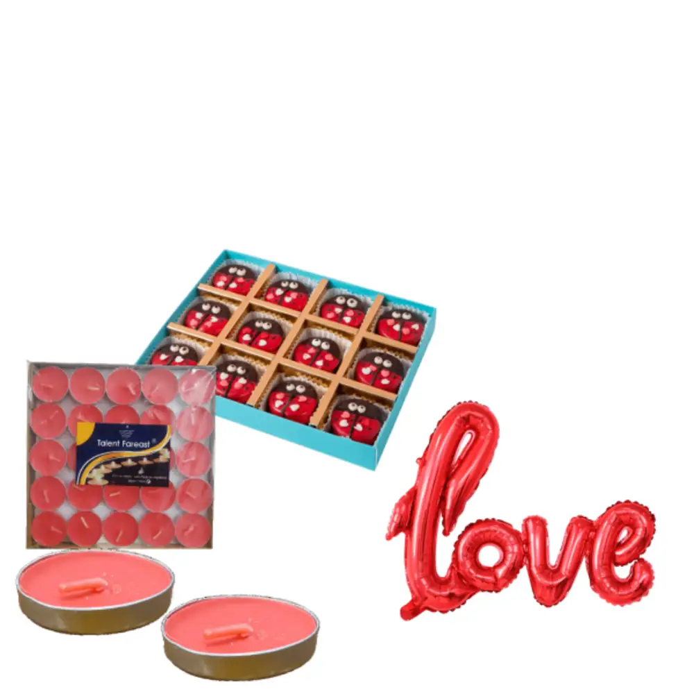 Anniversary Gifts chocolate with candle and ballon 12