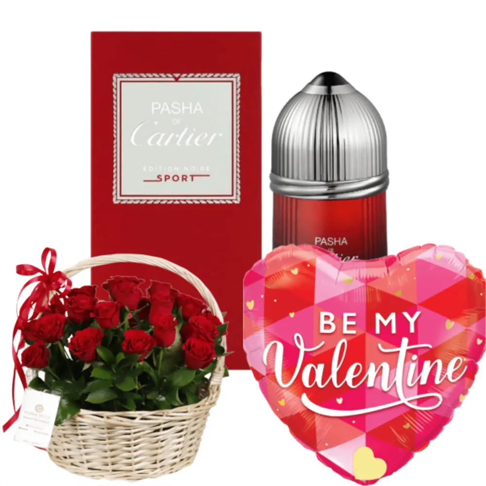 Anniversary Gifts perfumes  with flowers and ballon 11