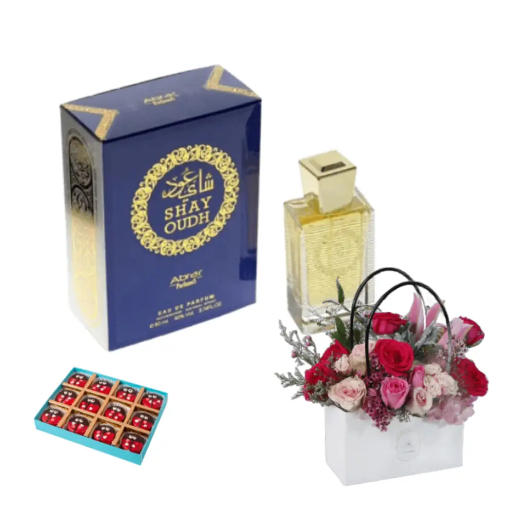 Anniversary Gifts musk with chocolate and flowers 4