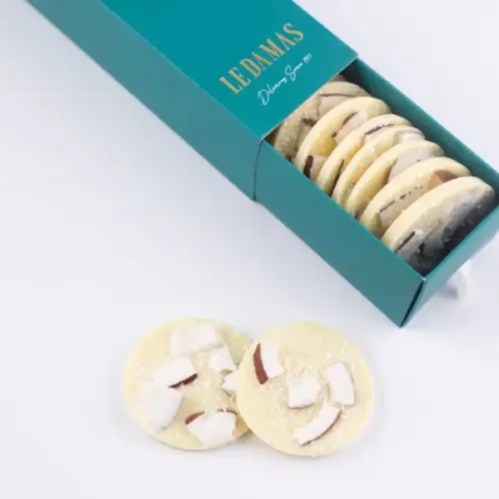 Circle white chocolate coconut