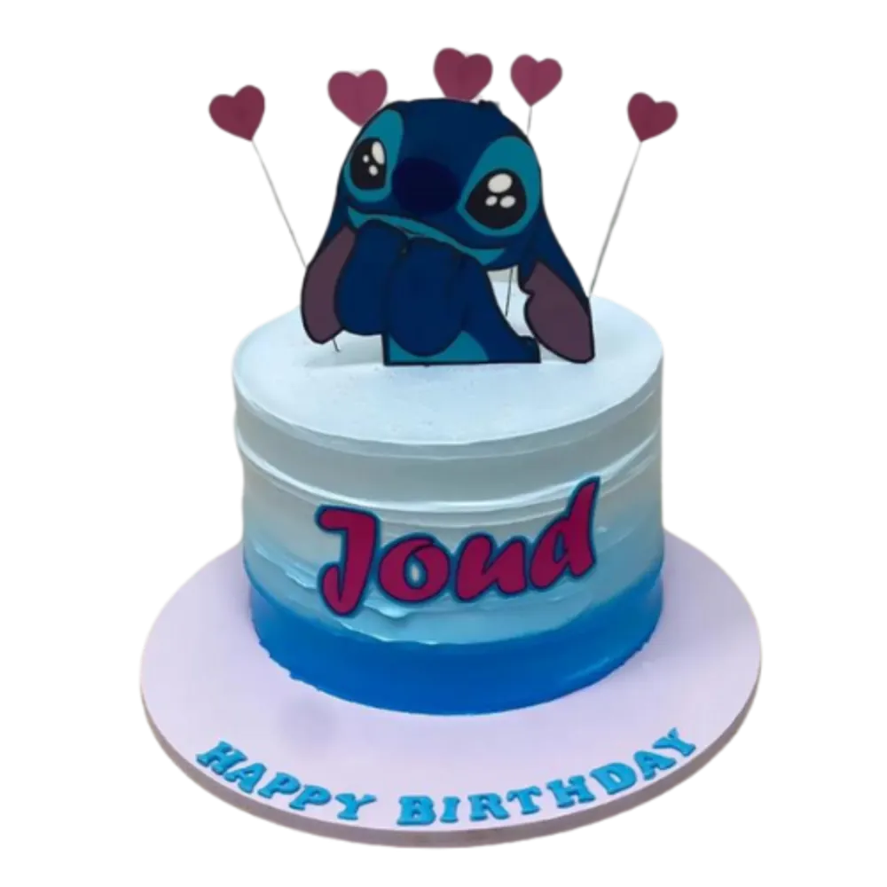 Cake with white and blue cream