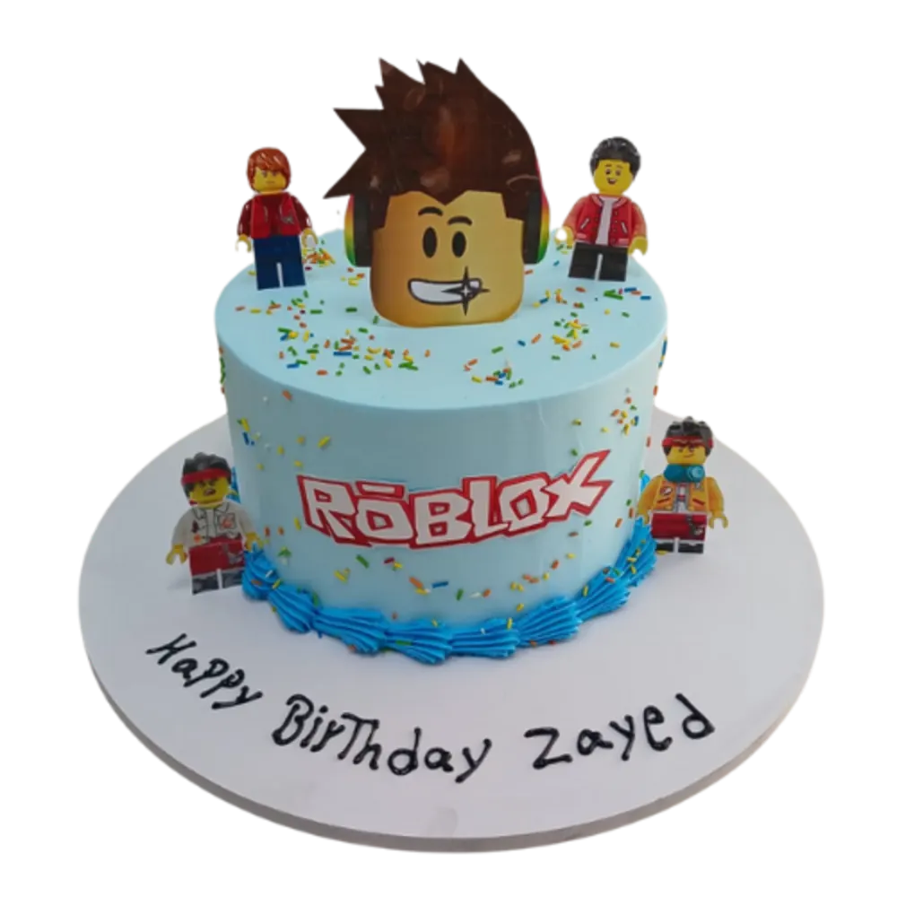 Blue roblox cake