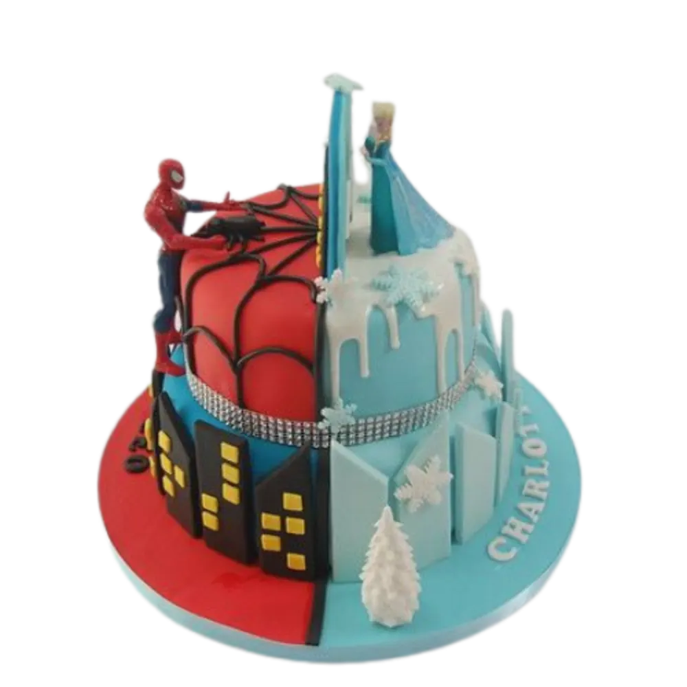 Elsa cake with Spider-Man..