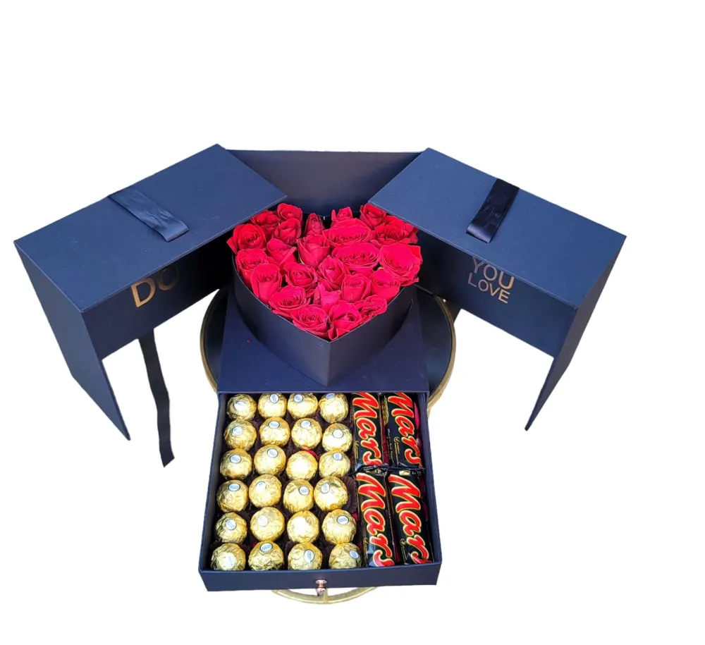 Flowers box with chocolate