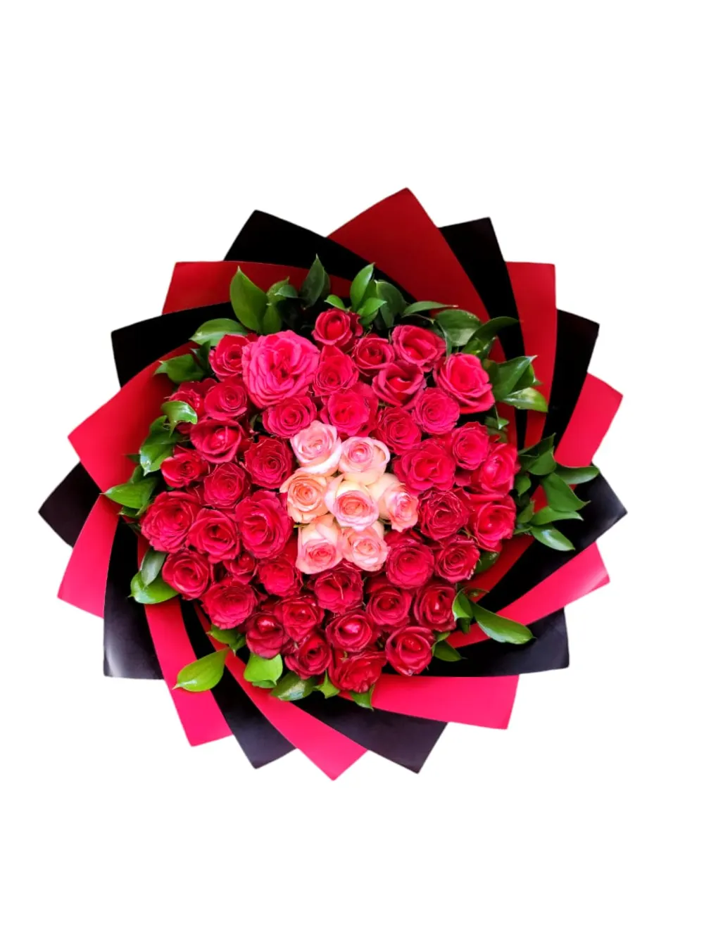 60 red roses bouquet 2