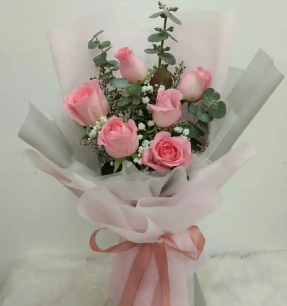 HR0600 Pink Roses Bouquet011