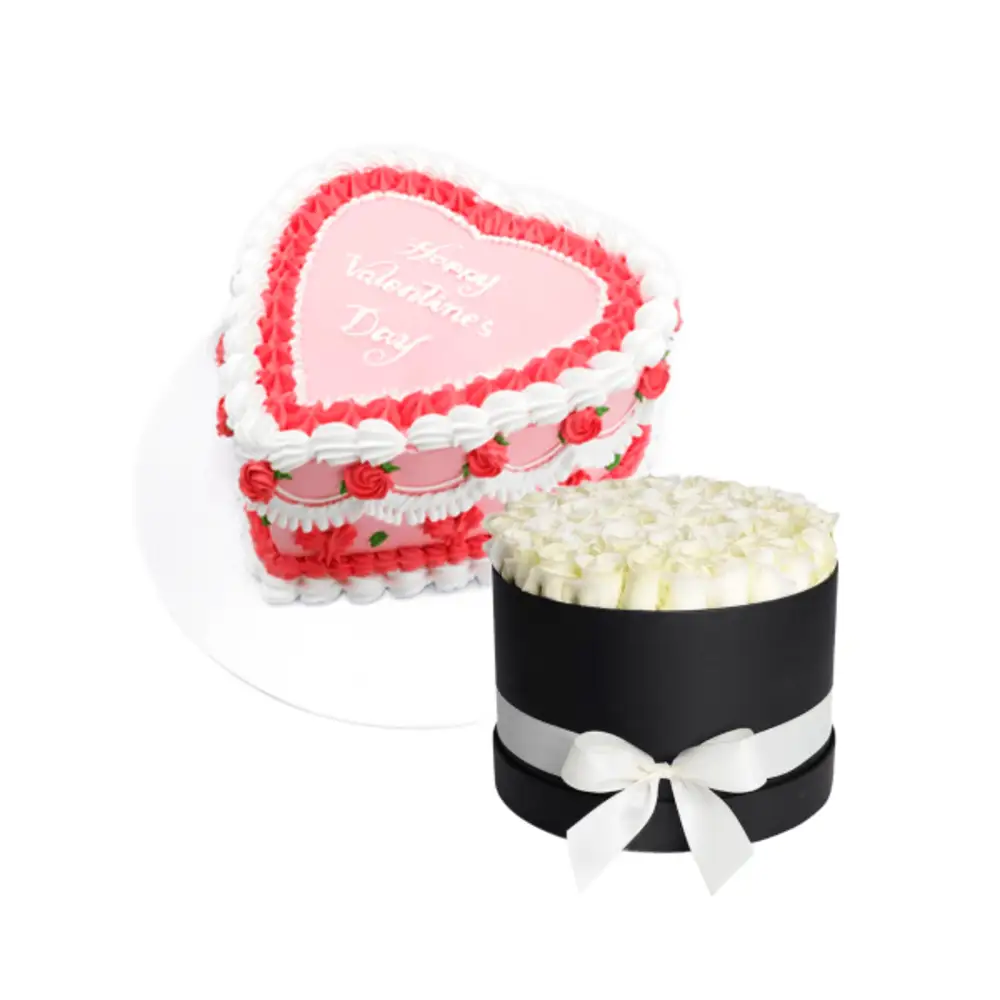 valentine's cake and flowers 15