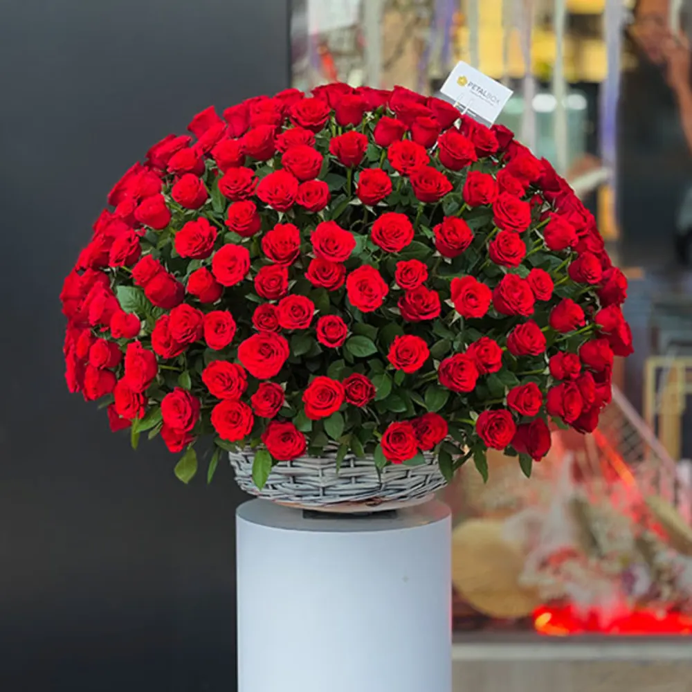 Red Roses Basket