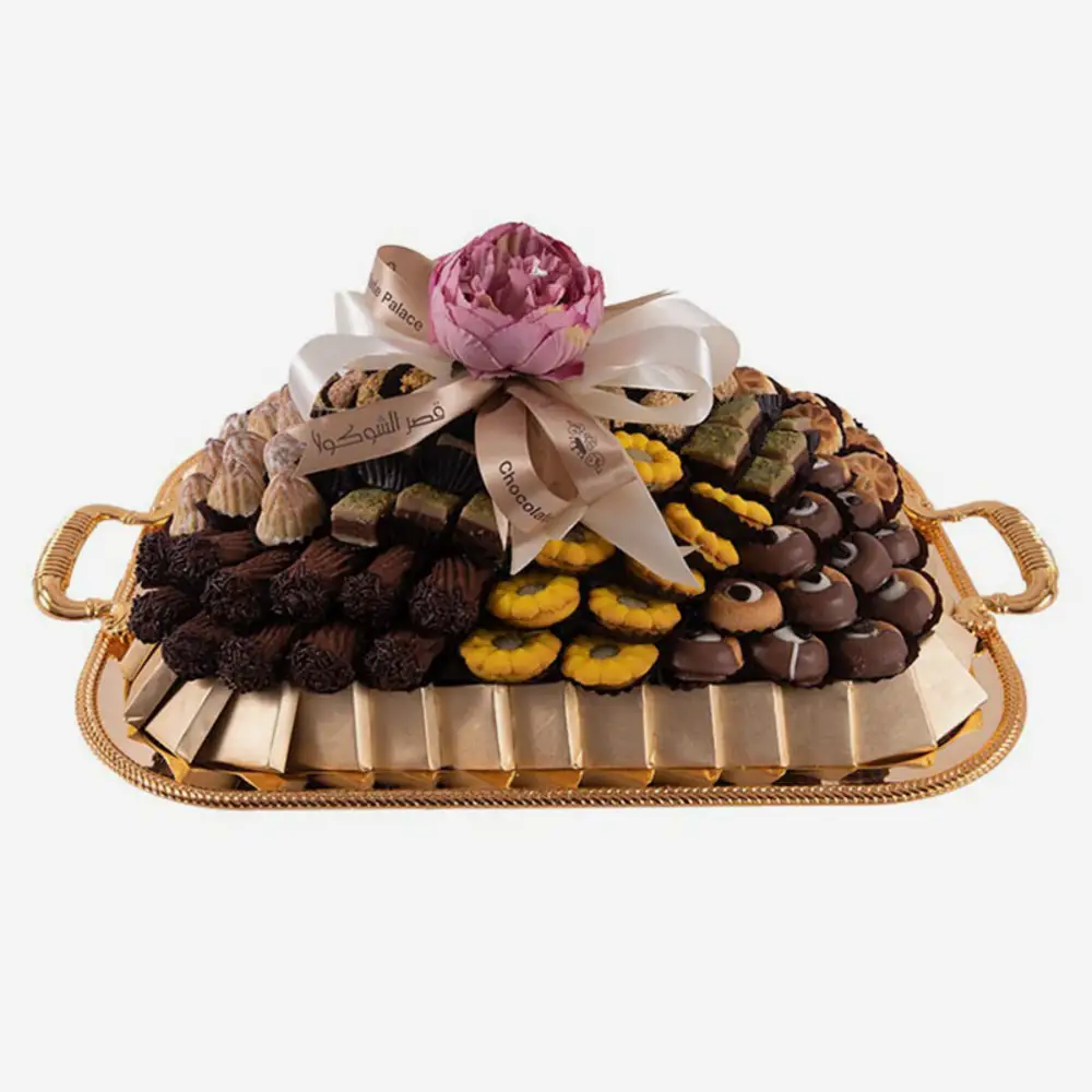 Mixed chocolate and petit four tray