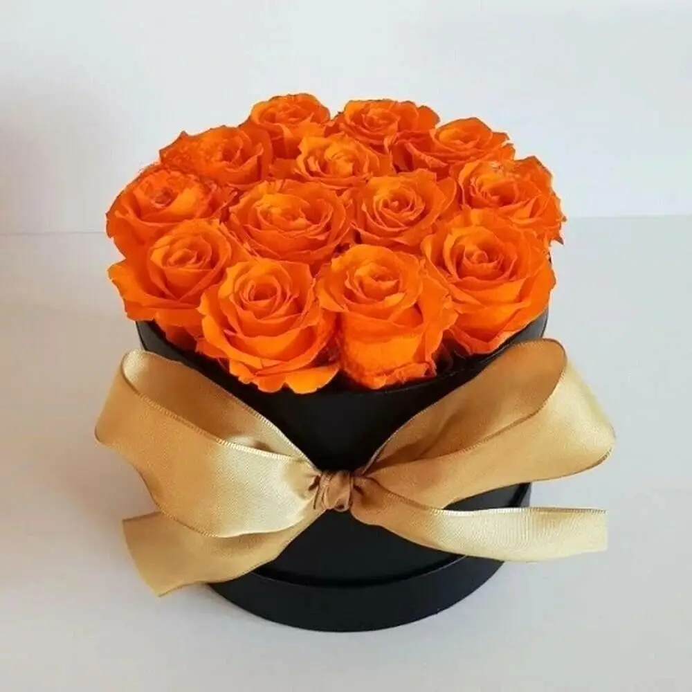 Orange Rose Flowers in a Box