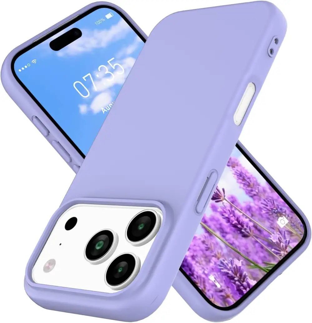 Zubitech Case for IPhone 17 Pro Max Soft Liquid Silicone Gel Case Full Body Shockproof Protection Matte Finish Cover Soft Microfiber Lining Cushion Slim Back Case for iPhone 17 Pro Max (Light Purple)