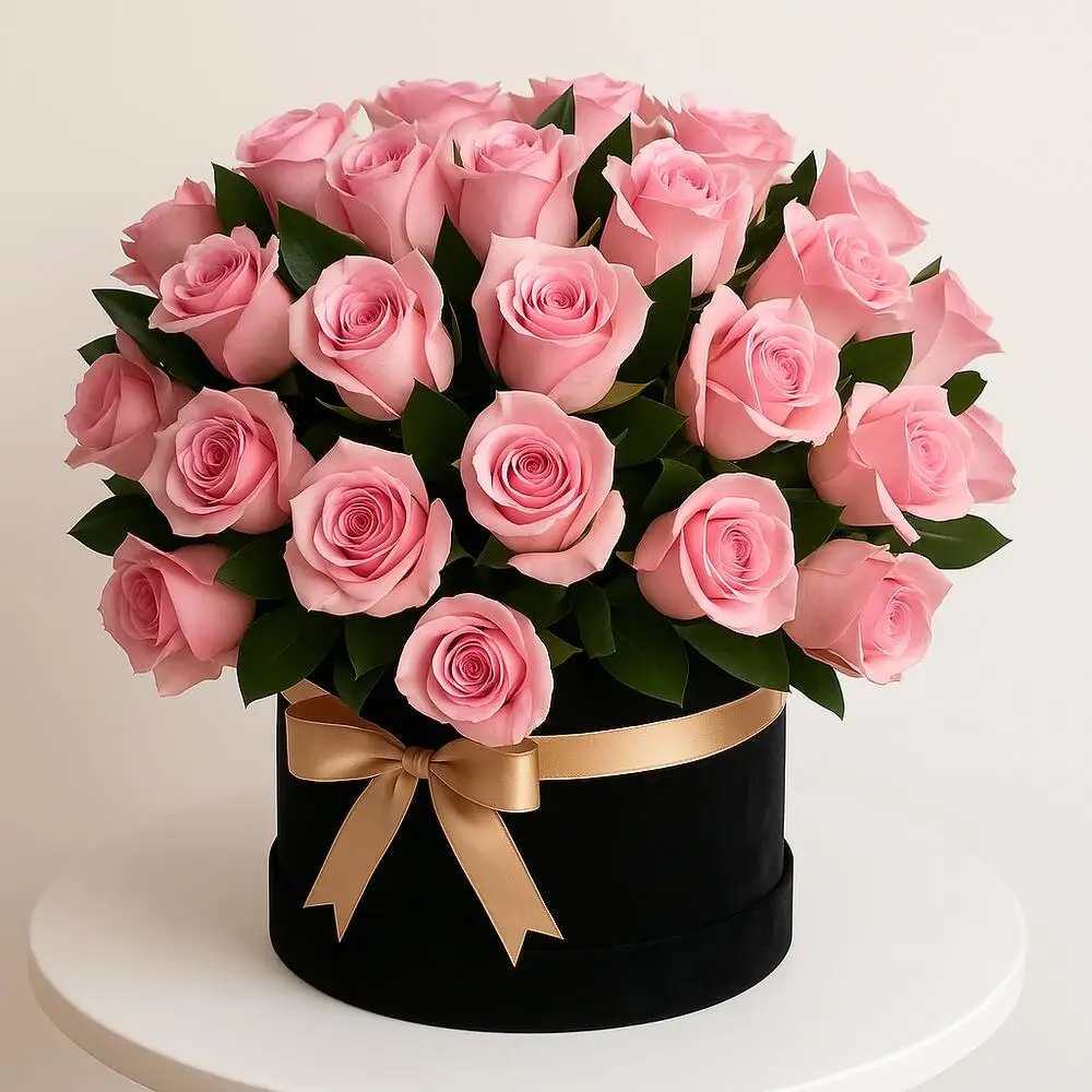 Pink roses box
