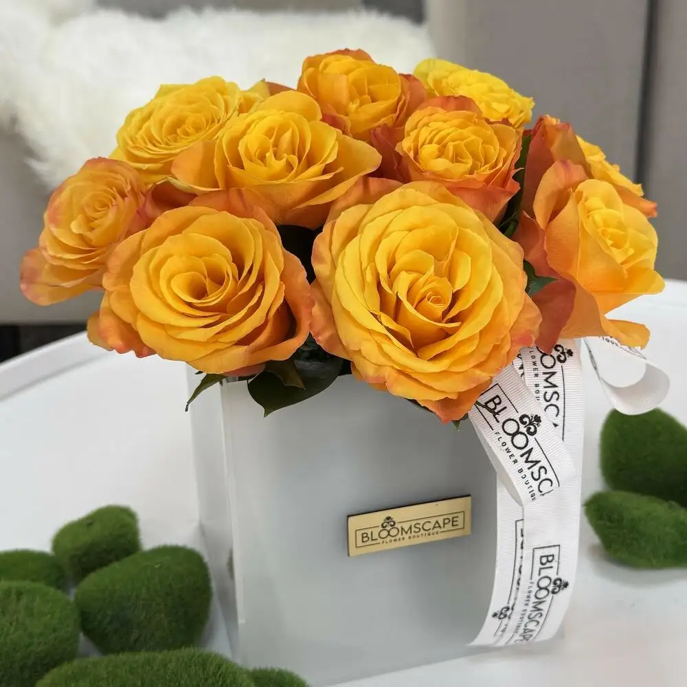 Eternal Love orange Roses Box