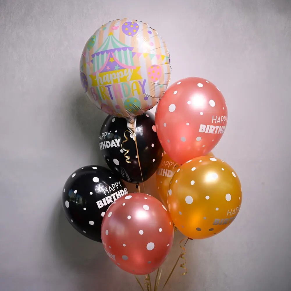 8 Birthday Latex Balloons 1 Foil Balloon - 5727