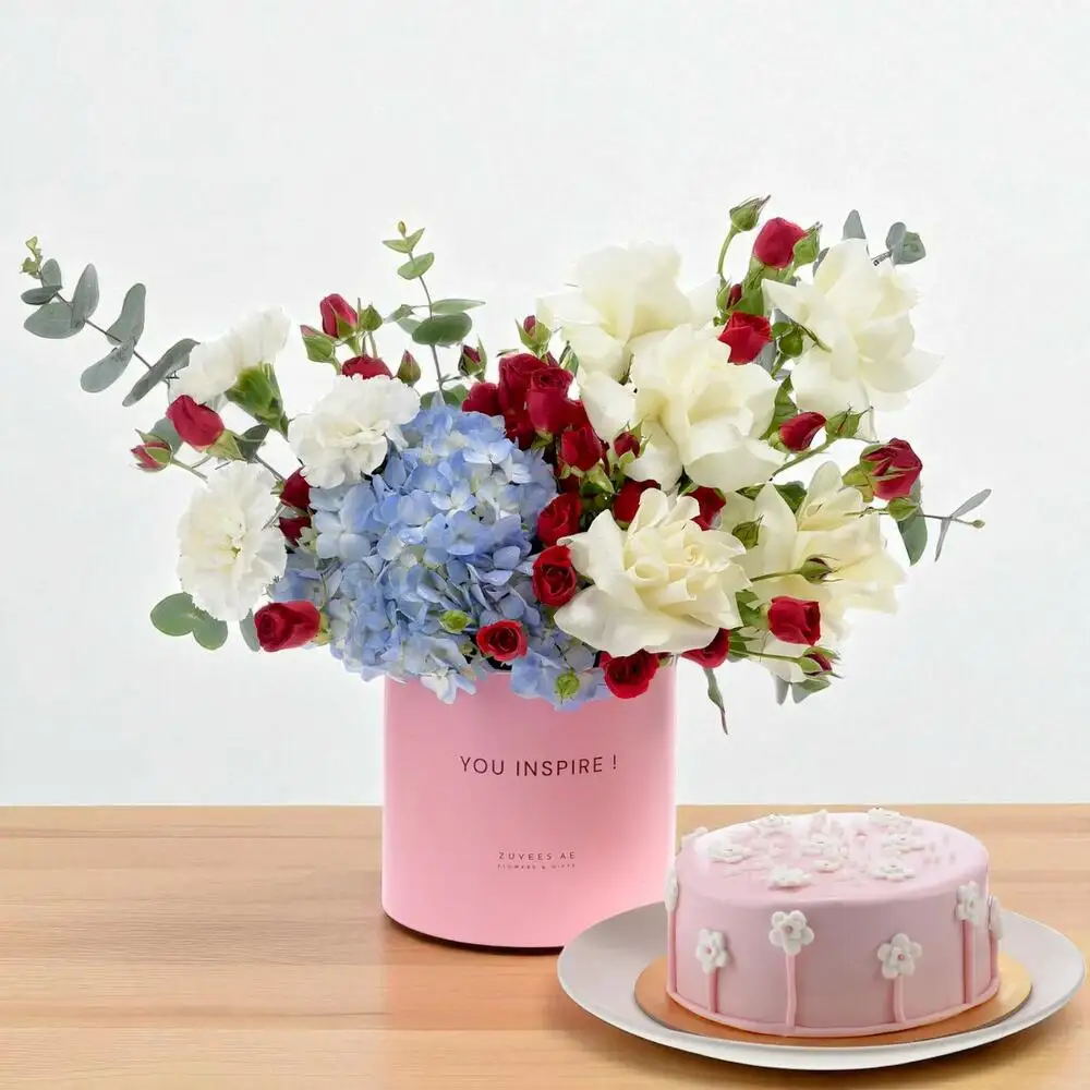 Clouds Crimson Box Cake Combo