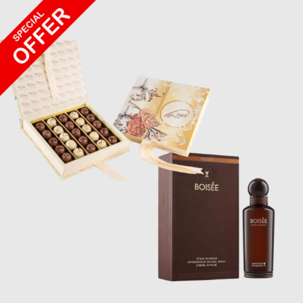 Offer BOISEE Perfume - 150ml with chocolate box Le Eggs Chocolates