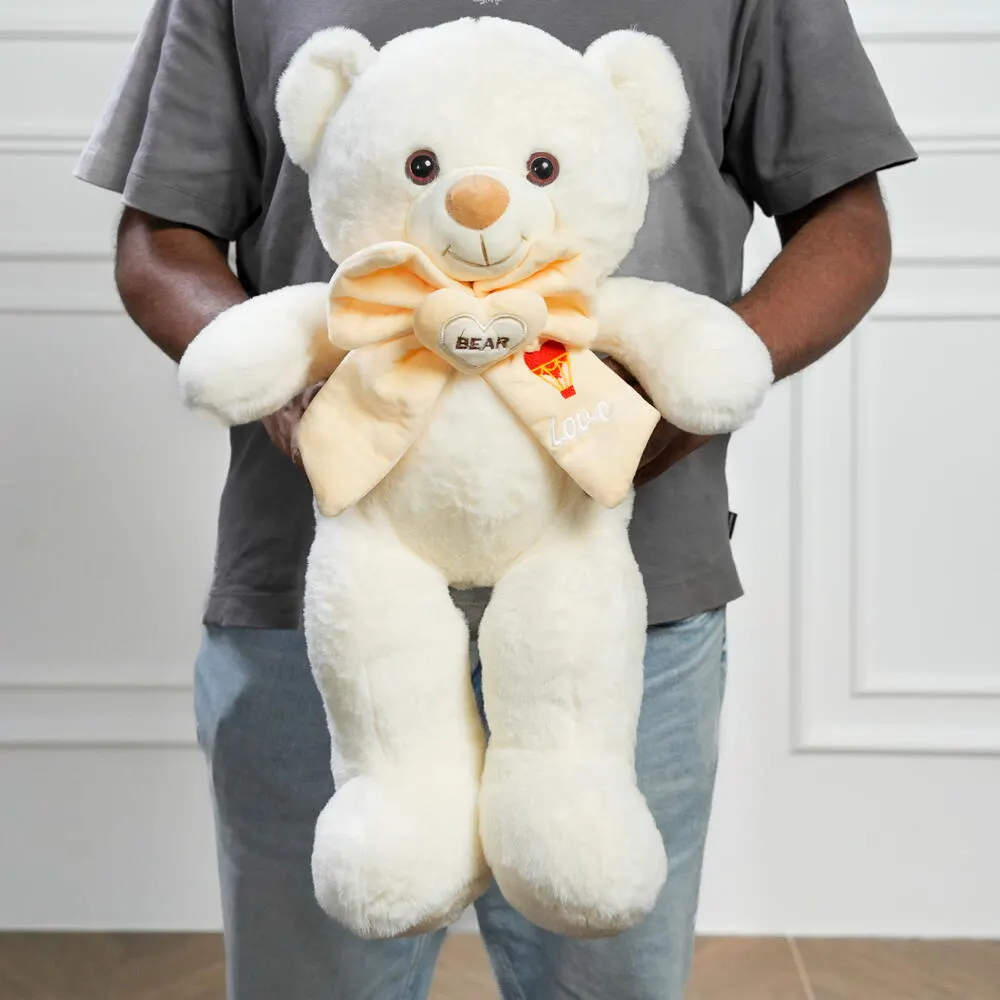 Off White Love Bow Teddy Bear 7486
