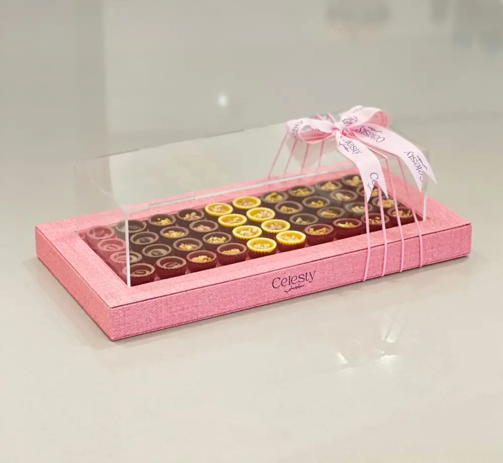 Rectangle acrylic mix mini cup Color-pink box