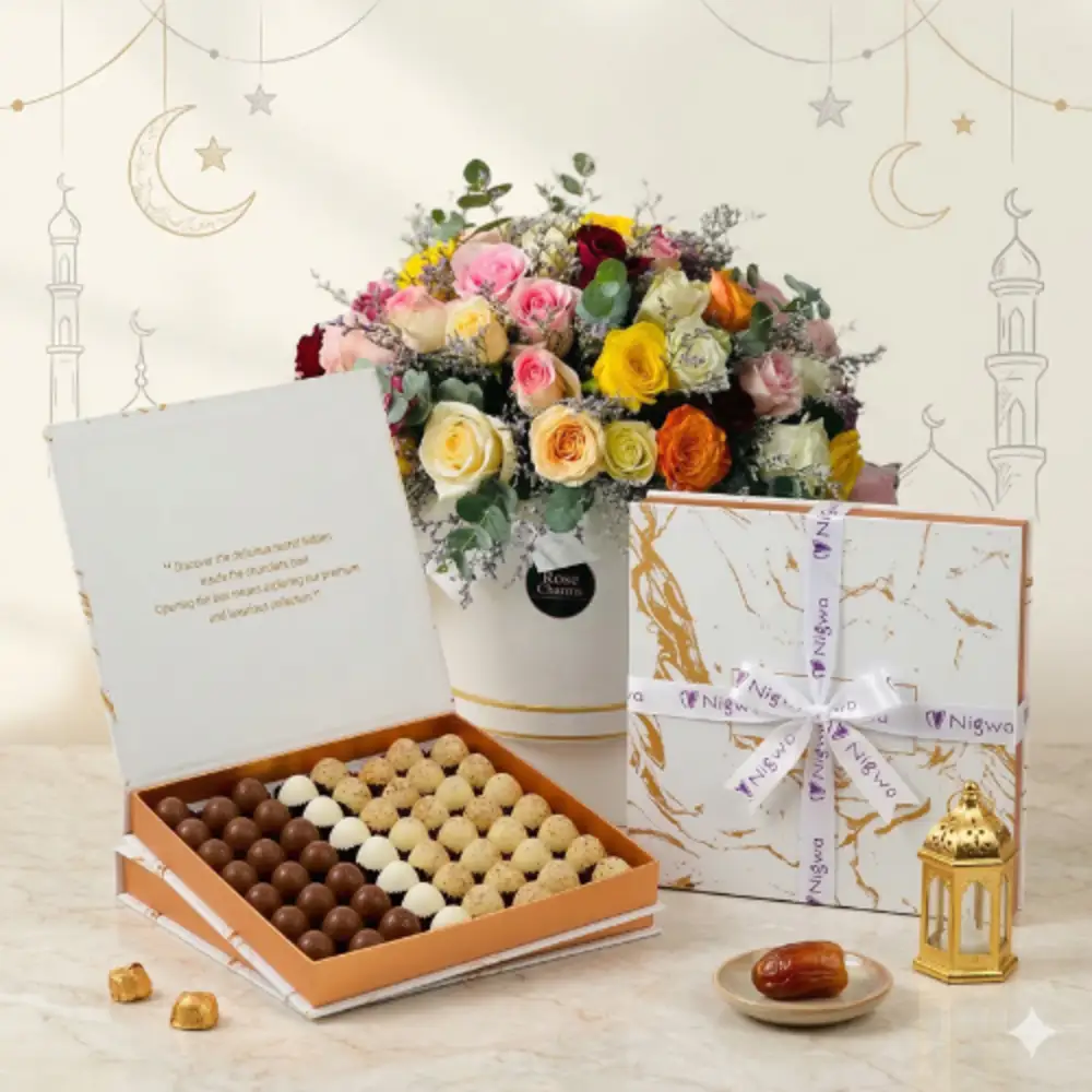 Marble Chocolate & Floral Set