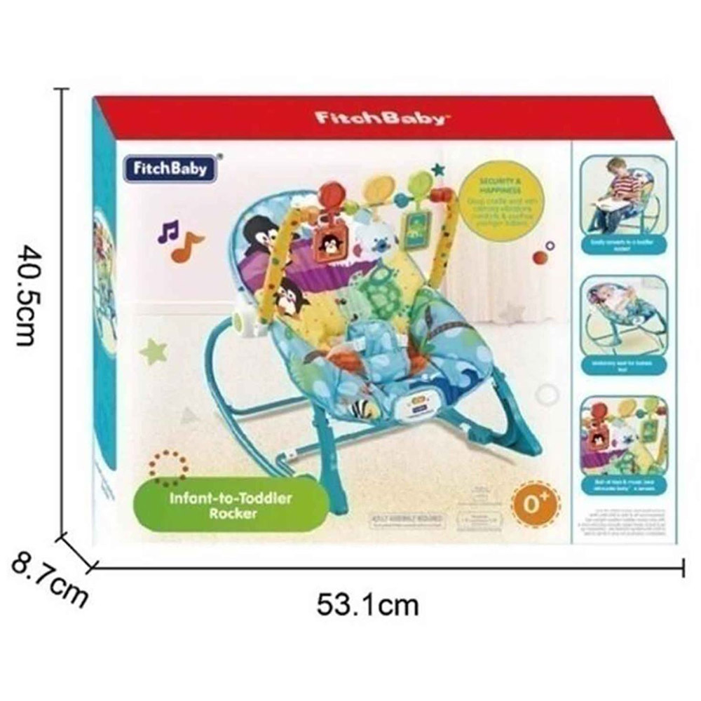 Fitch Baby Rocker & Bouncing Chair Portable W/ Vibration and Music for 0+ Months view 8