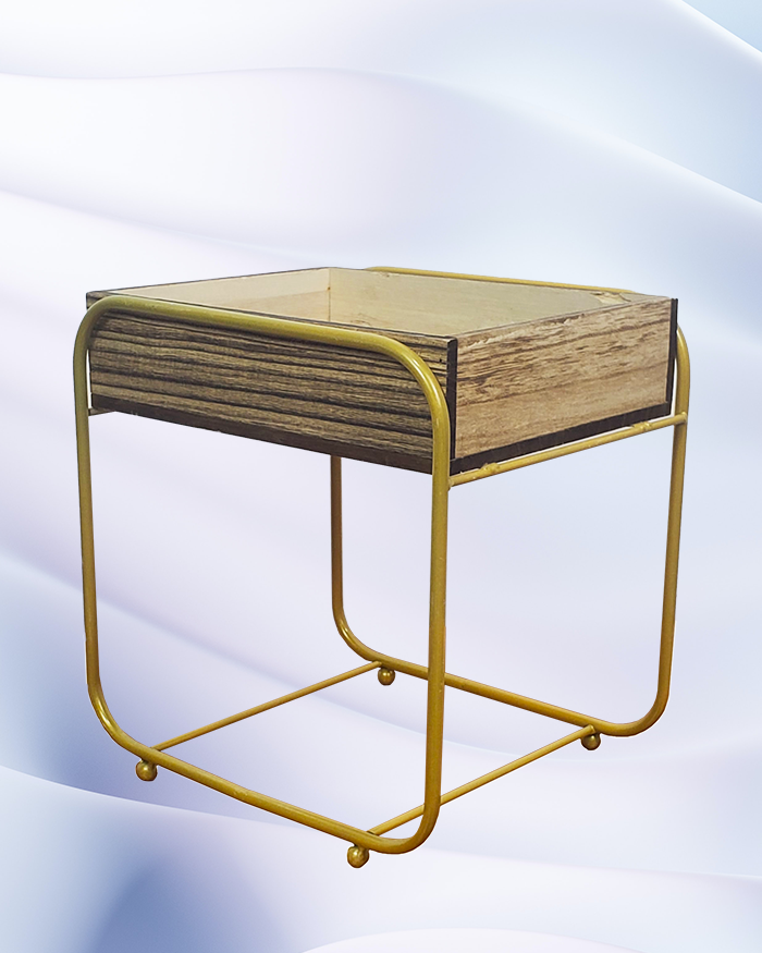 Wooden simple Open box - With steel base view 4