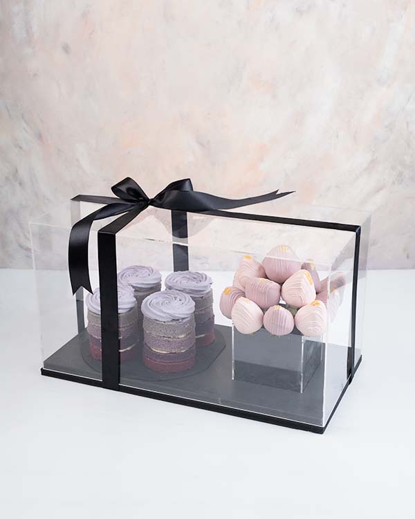 Ombre Mini Cakes and Berries Arrangement view 5