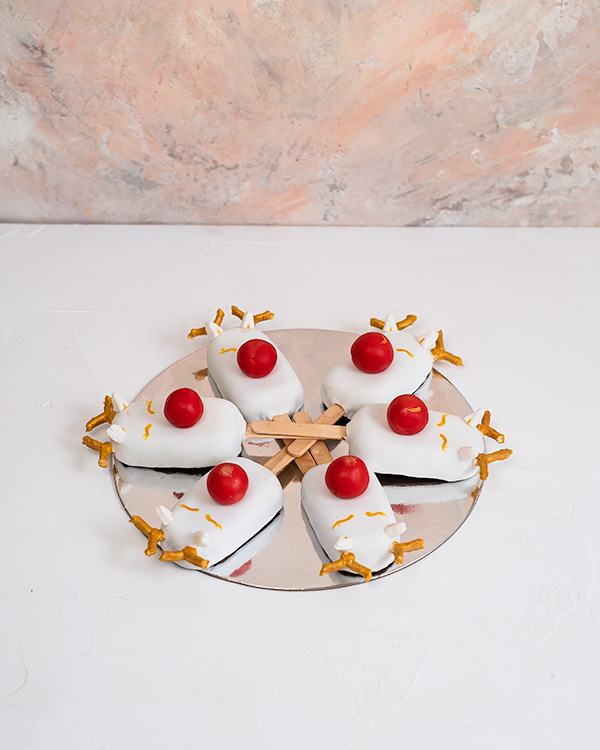 Red velvet Reindeer Cakesicles view 1