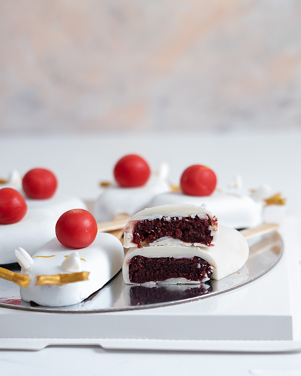 Red velvet Reindeer Cakesicles view 5