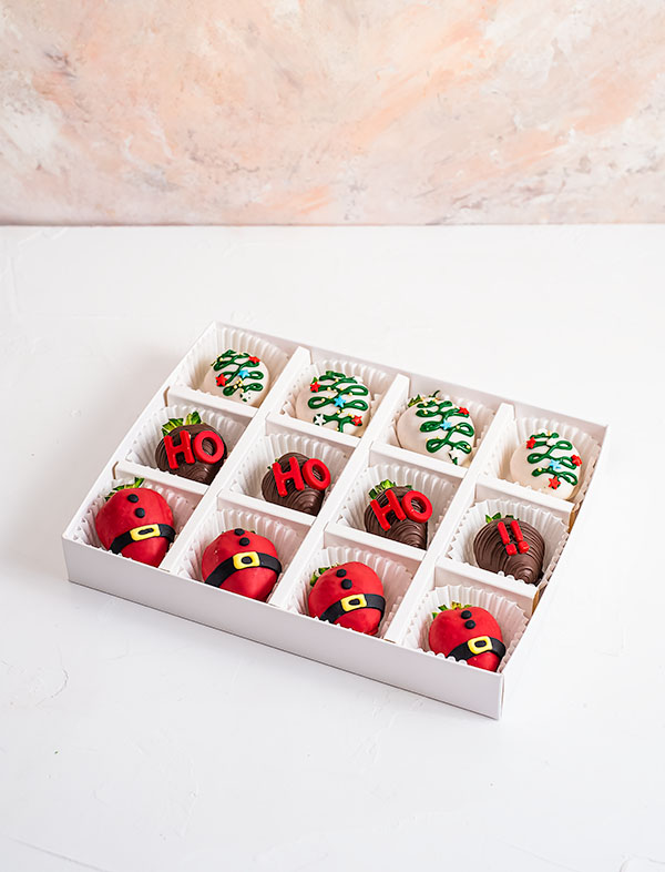 HO HO HO Chocolate Covered Strawberries view 1