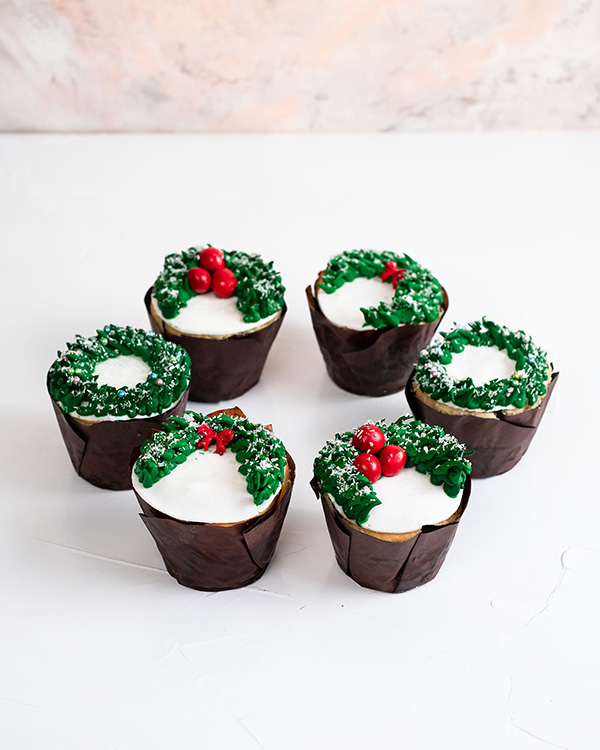 Wreath Cupcakes view 1