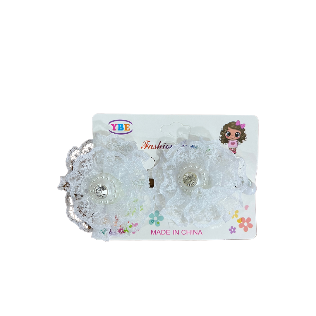 White lace Clips (Pack of 2) view 1