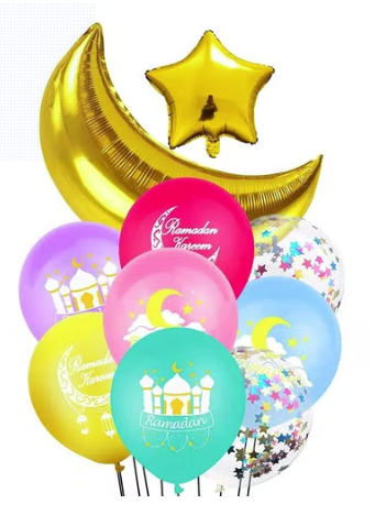 10-Piece Ramadan And Eid Mubarak Decoration Balloons view 1
