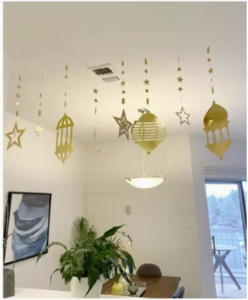 16pcs Shining Gold Star Moon Ornaments view 5