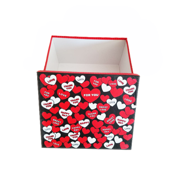 Red square gift box view 2