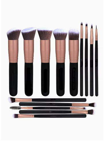 CYTHERIA 14-Piece Makeup Multi Use Brush Set Rose Gold/Black view 1