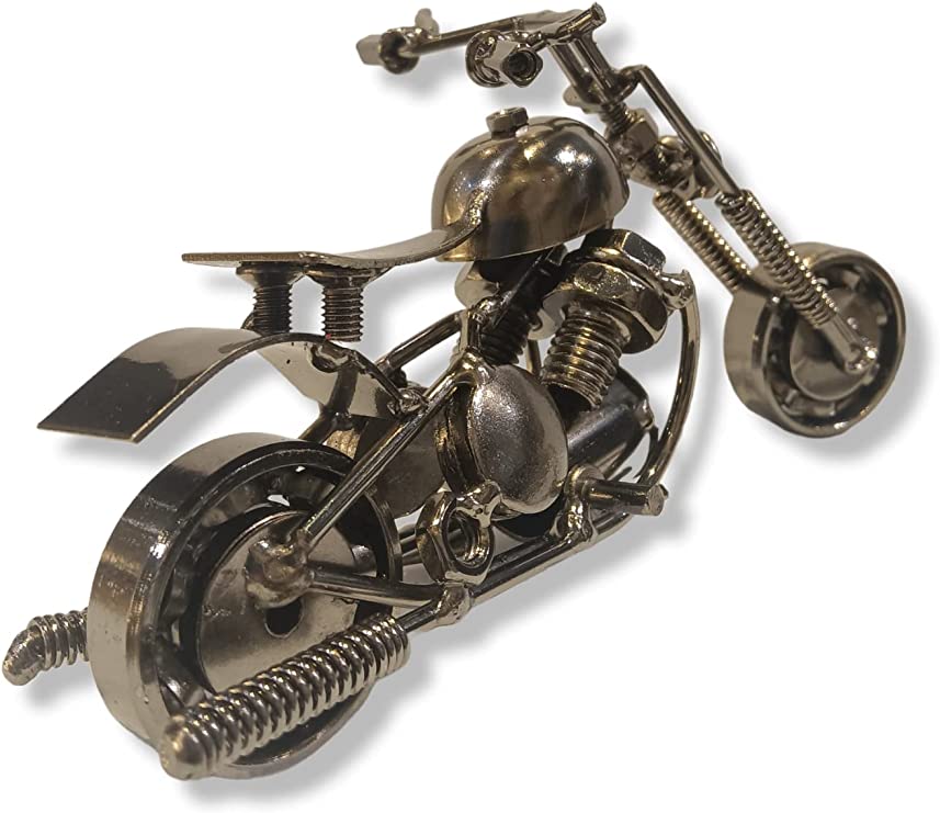 Metal vintage iron motorcycle model view 5