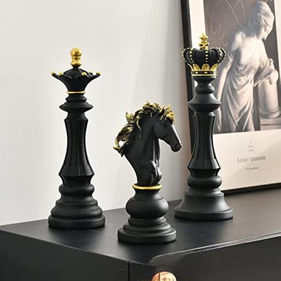 International chess pieces sculpture view 4