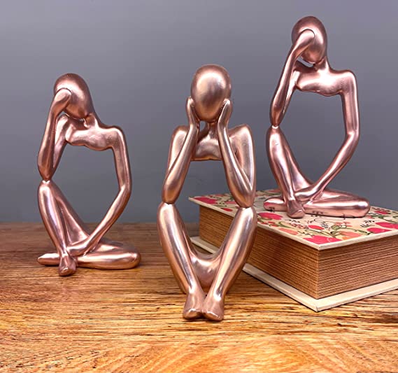 The thinker statue consists of 3 decorations in an abstract sculpture style view 4