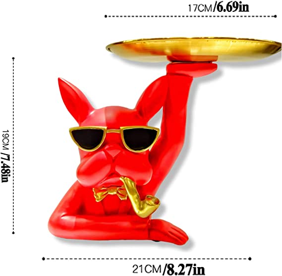 Resin Bulldog Holding Storage Tray view 1