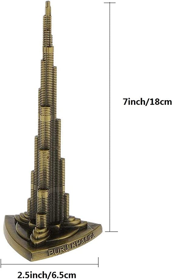 Burj Khalifa, Architectural Model, Bronze Metal Sculpture, Famous Building Kit, Souvenir view 1