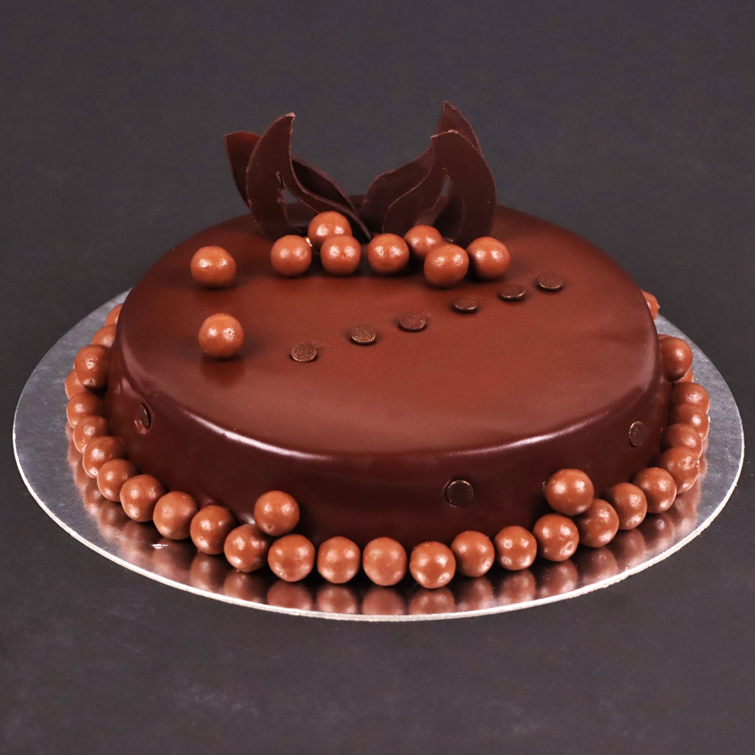 Chocolate cake with maltesers view 1