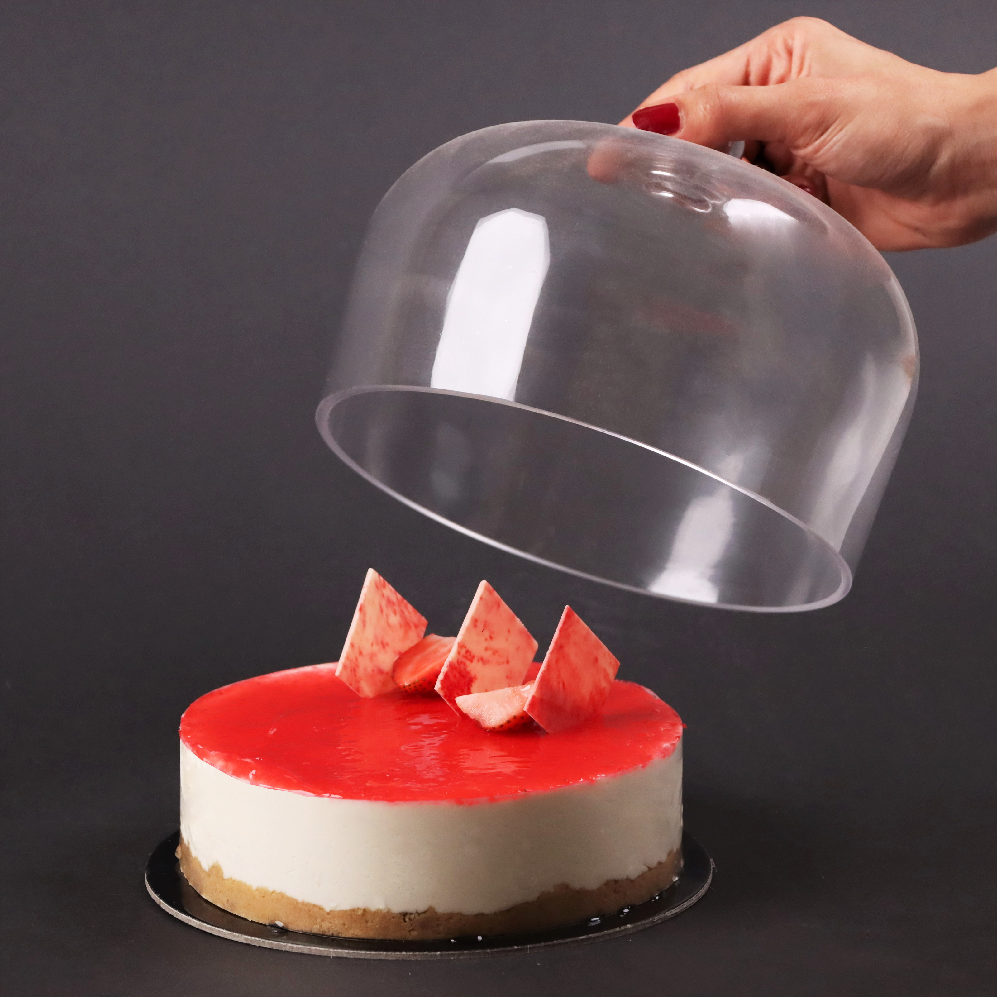 Cheesecake with strawberry cream view 1