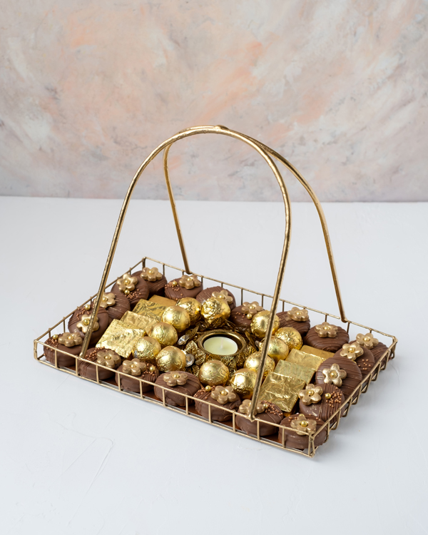 Truffles Oreos and Naps Golden and Brown Hamper view 1