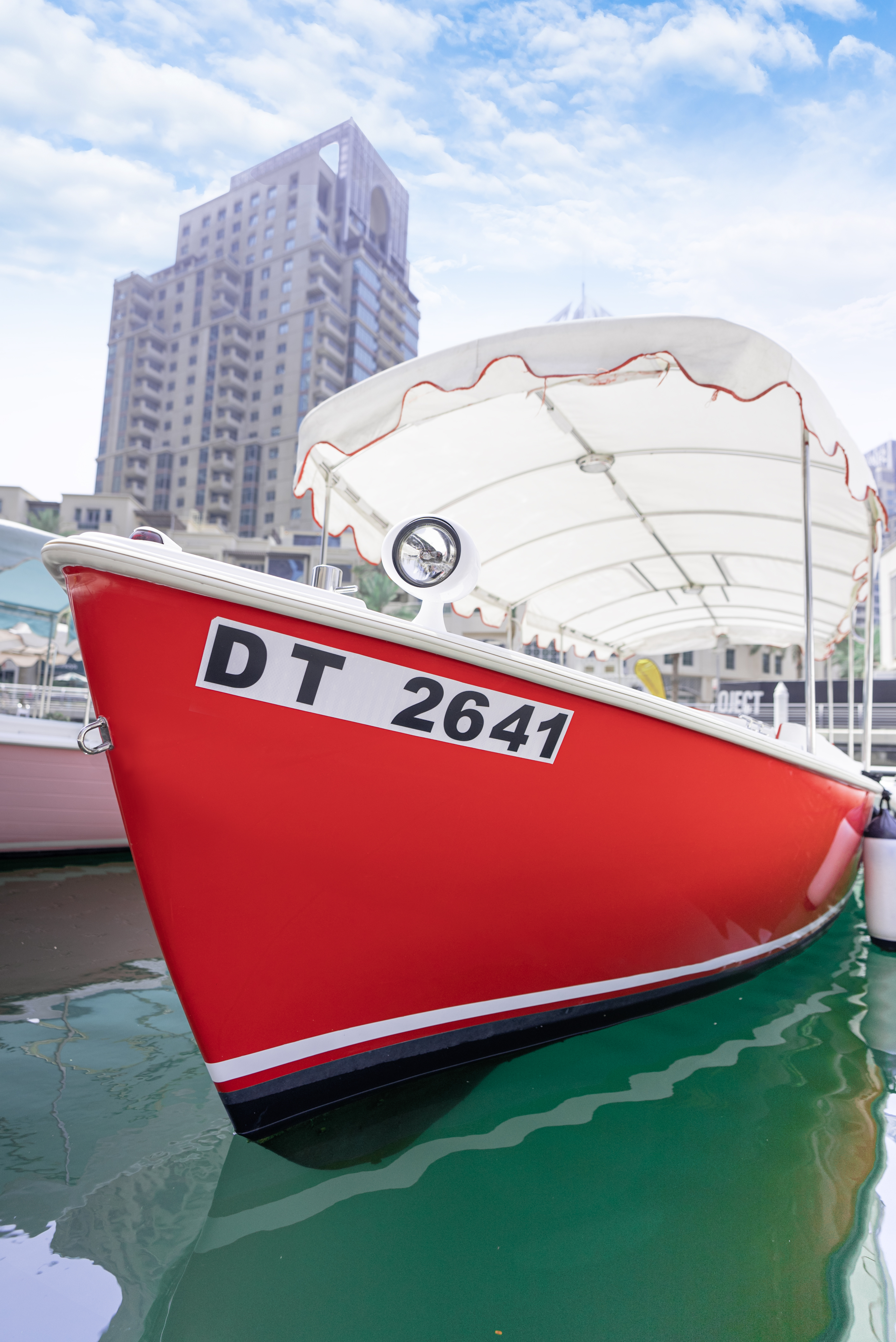 Warm red boats view 5