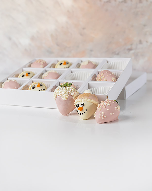 Pink and White Christmas Strawberries  by NJD view 4