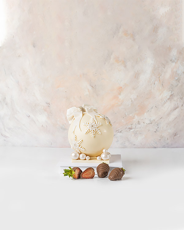 White 3D Chocolate Bauble by NJD view 5
