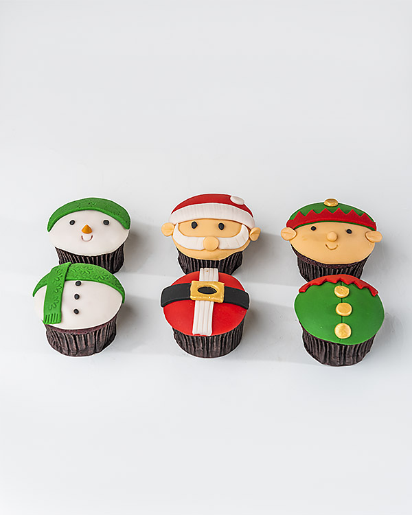 Santa  Elf and The Snowman Cupcakes by NJD view 4