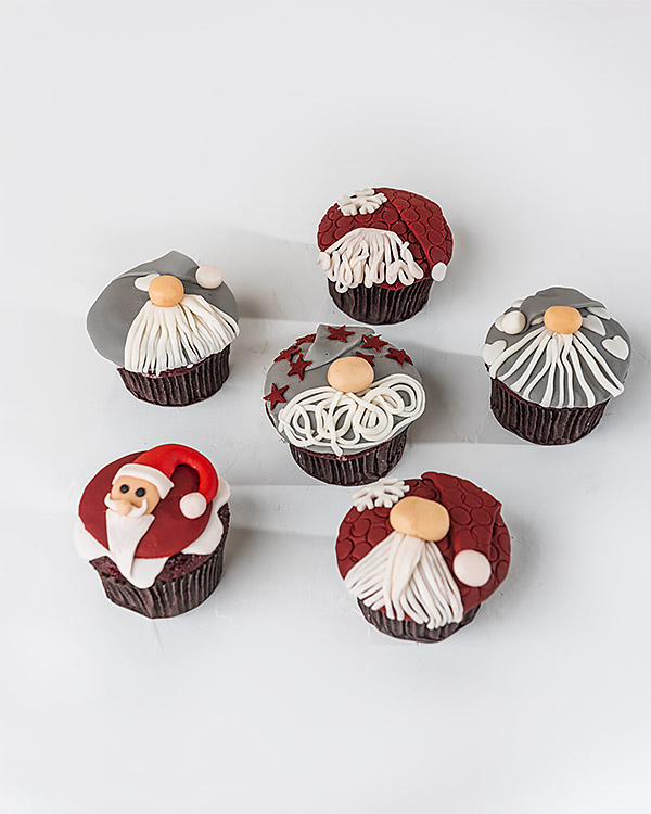 Red and Grey Christmas Cupcakes  by NJD view 1