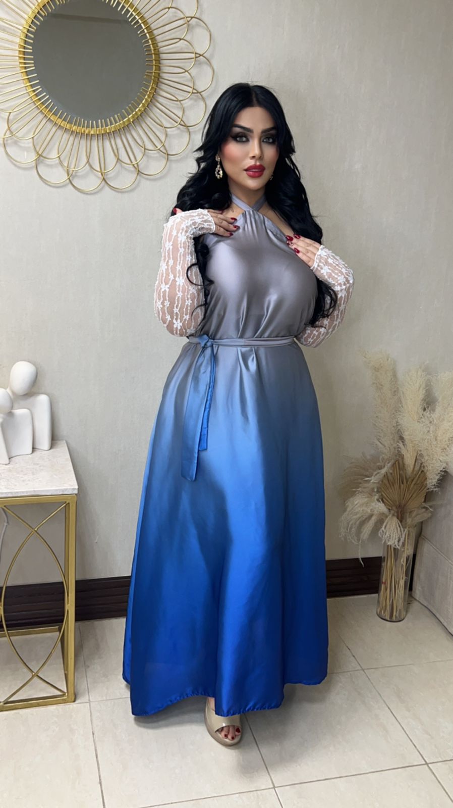 Silk satin dress view 4